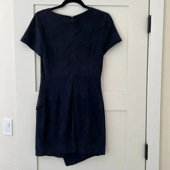 Aqua Faux suede Navy Blue Dress Size M - Picture 5 of 5